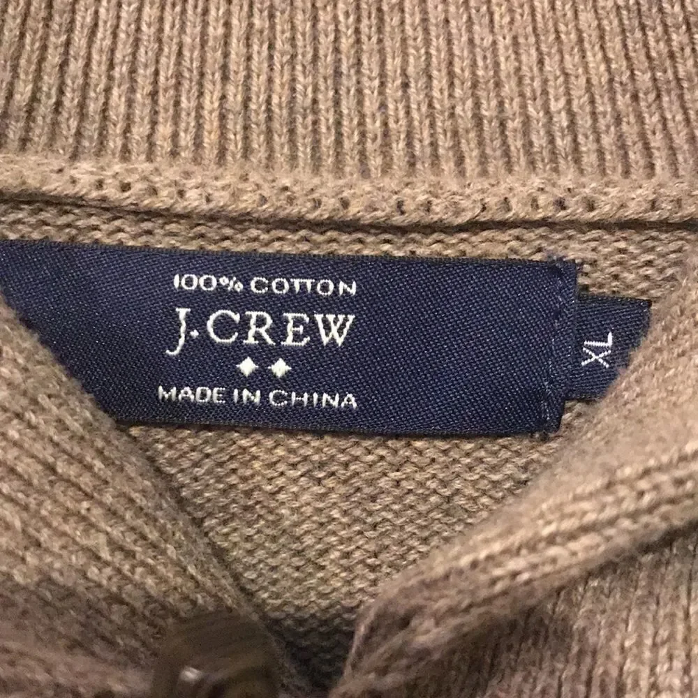 J Crew mens cotton sweater  with toggle at neckline XL
